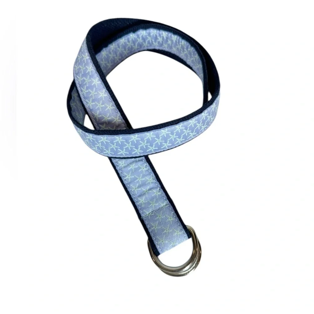 THE BELTED COW XS Blue Starfish Printed Novelty Belt